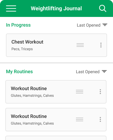 Weightlifting Journal mobile app image